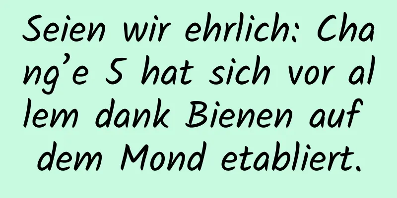Seien wir ehrlich: Chang’e 5 hat sich vor allem dank Bienen auf dem Mond etabliert.
