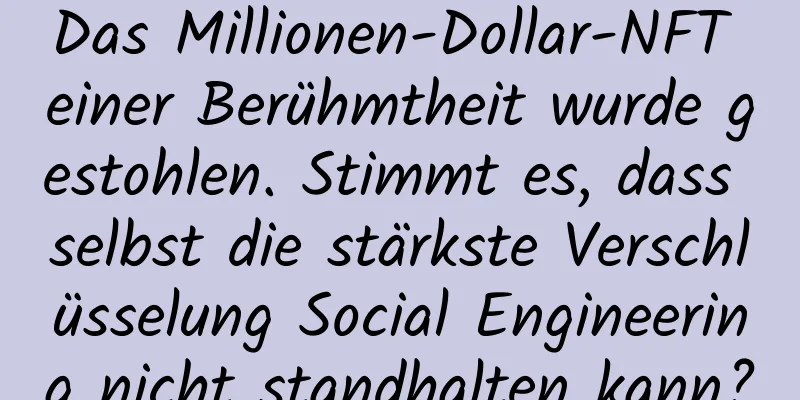 Das Millionen-Dollar-NFT einer Berühmtheit wurde gestohlen. Stimmt es, dass selbst die stärkste Verschlüsselung Social Engineering nicht standhalten kann?