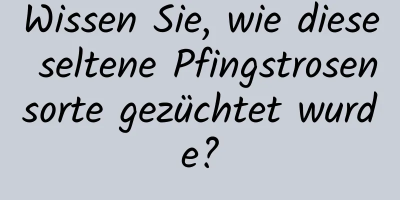 Wissen Sie, wie diese seltene Pfingstrosensorte gezüchtet wurde?