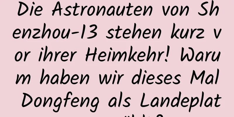 Die Astronauten von Shenzhou-13 stehen kurz vor ihrer Heimkehr! Warum haben wir dieses Mal Dongfeng als Landeplatz gewählt?