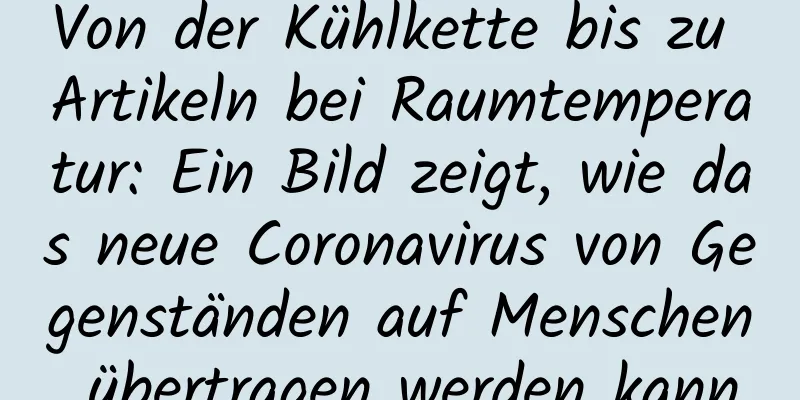 Von der Kühlkette bis zu Artikeln bei Raumtemperatur: Ein Bild zeigt, wie das neue Coronavirus von Gegenständen auf Menschen übertragen werden kann