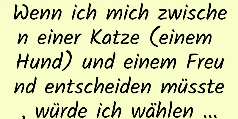 Wenn ich mich zwischen einer Katze (einem Hund) und einem Freund entscheiden müsste, würde ich wählen ...
