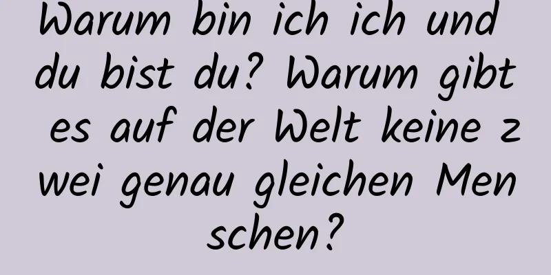 Warum bin ich ich und du bist du? Warum gibt es auf der Welt keine zwei genau gleichen Menschen?
