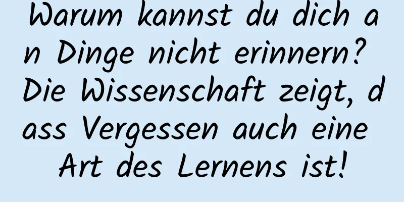 Warum kannst du dich an Dinge nicht erinnern? Die Wissenschaft zeigt, dass Vergessen auch eine Art des Lernens ist!