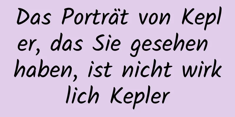 Das Porträt von Kepler, das Sie gesehen haben, ist nicht wirklich Kepler