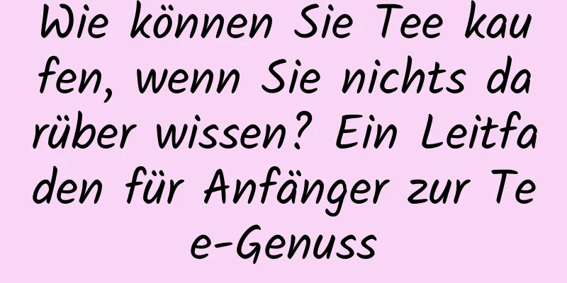 Wie können Sie Tee kaufen, wenn Sie nichts darüber wissen? Ein Leitfaden für Anfänger zur Tee-Genuss