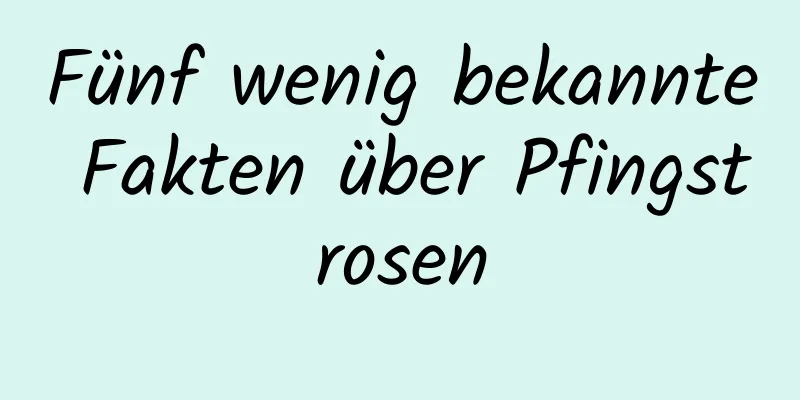 Fünf wenig bekannte Fakten über Pfingstrosen