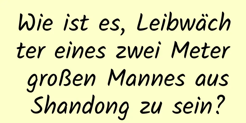 Wie ist es, Leibwächter eines zwei Meter großen Mannes aus Shandong zu sein?
