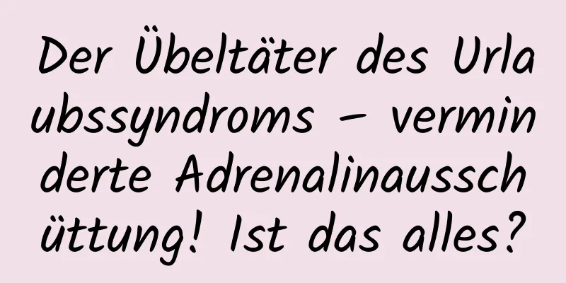 Der Übeltäter des Urlaubssyndroms – verminderte Adrenalinausschüttung! Ist das alles?