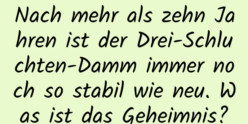 Nach mehr als zehn Jahren ist der Drei-Schluchten-Damm immer noch so stabil wie neu. Was ist das Geheimnis?