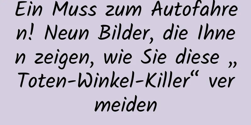 Ein Muss zum Autofahren! Neun Bilder, die Ihnen zeigen, wie Sie diese „Toten-Winkel-Killer“ vermeiden