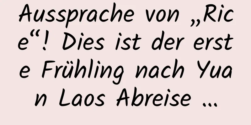 Aussprache von „Rice“! Dies ist der erste Frühling nach Yuan Laos Abreise …