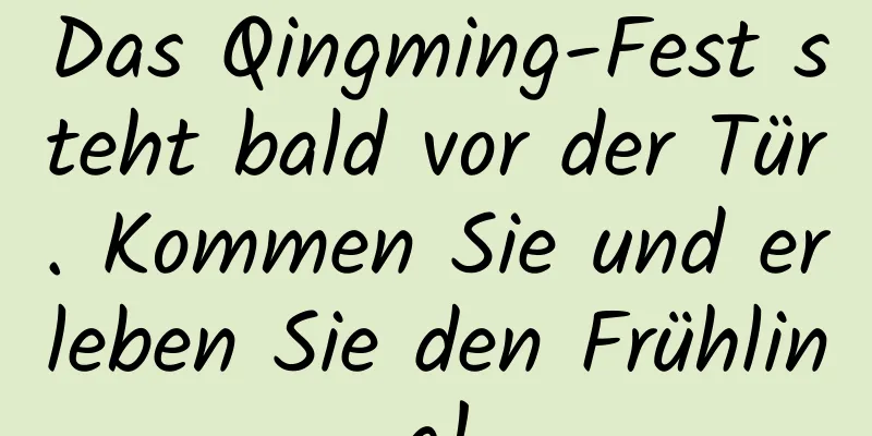Das Qingming-Fest steht bald vor der Tür. Kommen Sie und erleben Sie den Frühling!