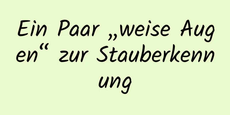 Ein Paar „weise Augen“ zur Stauberkennung