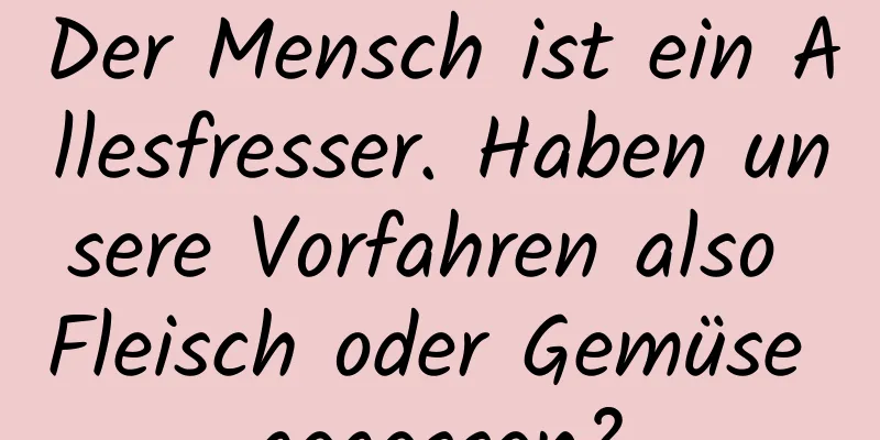 Der Mensch ist ein Allesfresser. Haben unsere Vorfahren also Fleisch oder Gemüse gegessen?