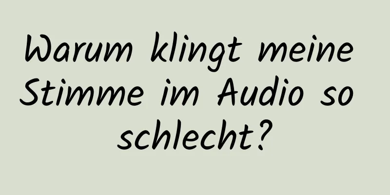 Warum klingt meine Stimme im Audio so schlecht?