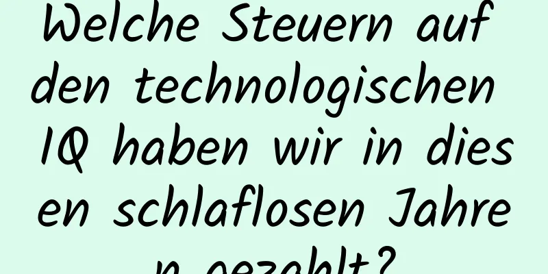 Welche Steuern auf den technologischen IQ haben wir in diesen schlaflosen Jahren gezahlt?