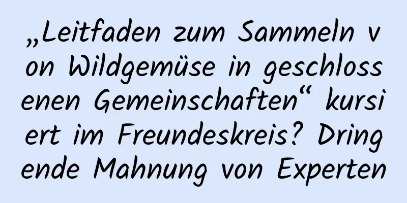 „Leitfaden zum Sammeln von Wildgemüse in geschlossenen Gemeinschaften“ kursiert im Freundeskreis? Dringende Mahnung von Experten