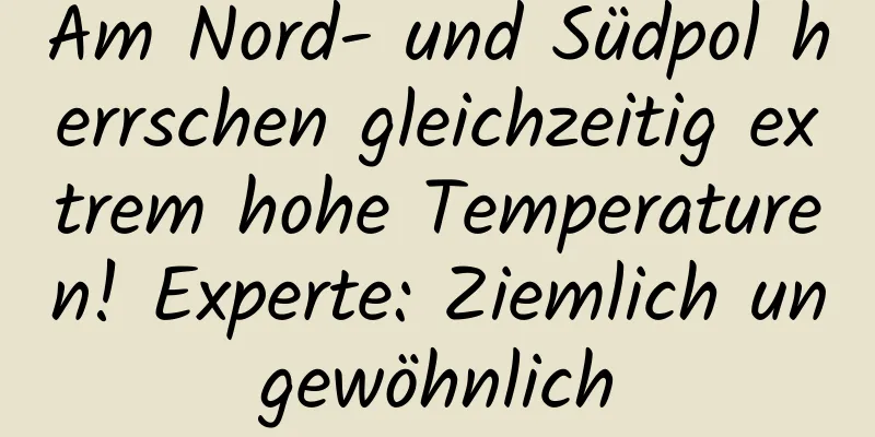 Am Nord- und Südpol herrschen gleichzeitig extrem hohe Temperaturen! Experte: Ziemlich ungewöhnlich