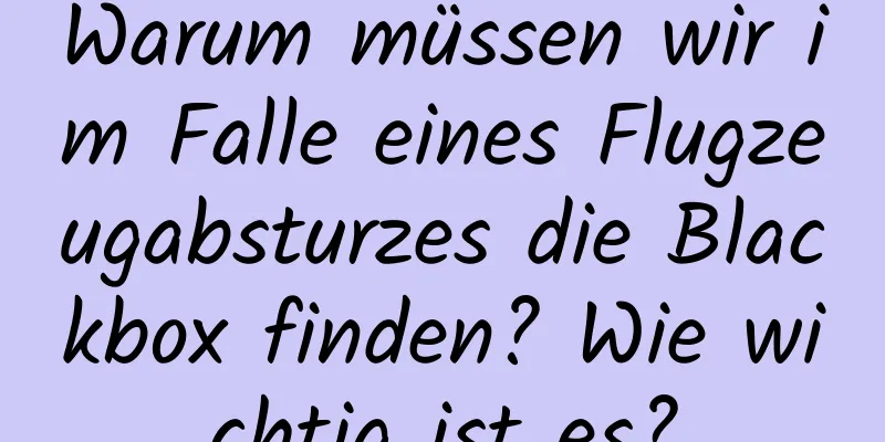 Warum müssen wir im Falle eines Flugzeugabsturzes die Blackbox finden? Wie wichtig ist es?