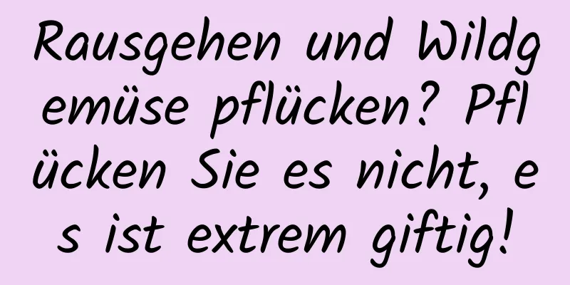 Rausgehen und Wildgemüse pflücken? Pflücken Sie es nicht, es ist extrem giftig!