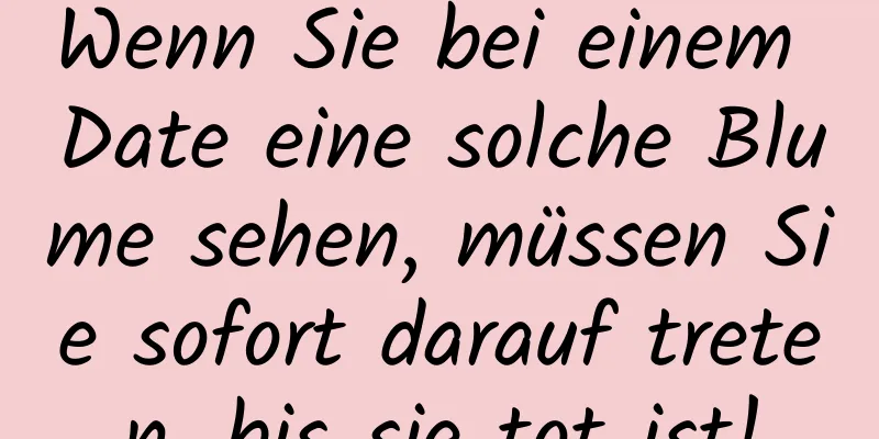Wenn Sie bei einem Date eine solche Blume sehen, müssen Sie sofort darauf treten, bis sie tot ist!