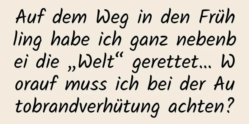Auf dem Weg in den Frühling habe ich ganz nebenbei die „Welt“ gerettet… Worauf muss ich bei der Autobrandverhütung achten?
