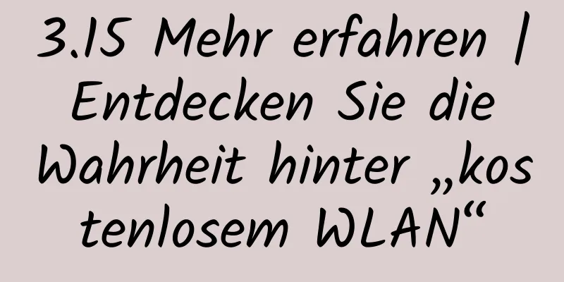 3.15 Mehr erfahren | Entdecken Sie die Wahrheit hinter „kostenlosem WLAN“
