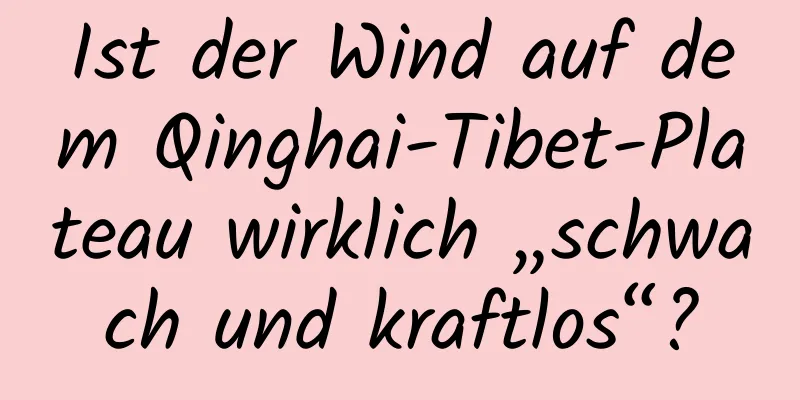 Ist der Wind auf dem Qinghai-Tibet-Plateau wirklich „schwach und kraftlos“?