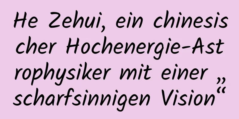 He Zehui, ein chinesischer Hochenergie-Astrophysiker mit einer „scharfsinnigen Vision“
