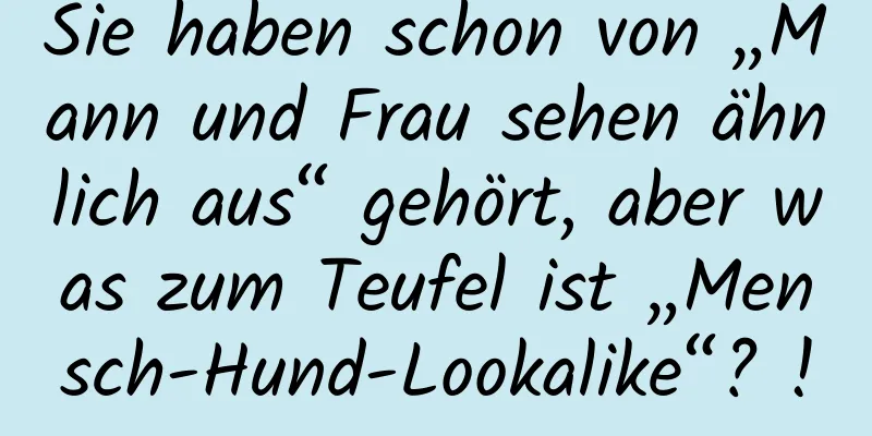 Sie haben schon von „Mann und Frau sehen ähnlich aus“ gehört, aber was zum Teufel ist „Mensch-Hund-Lookalike“? !