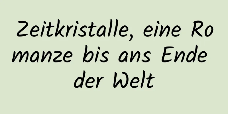 Zeitkristalle, eine Romanze bis ans Ende der Welt
