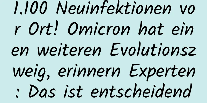 1.100 Neuinfektionen vor Ort! Omicron hat einen weiteren Evolutionszweig, erinnern Experten: Das ist entscheidend