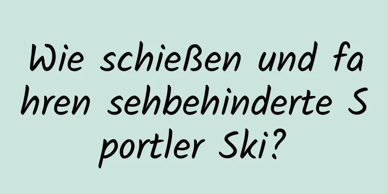 Wie schießen und fahren sehbehinderte Sportler Ski?
