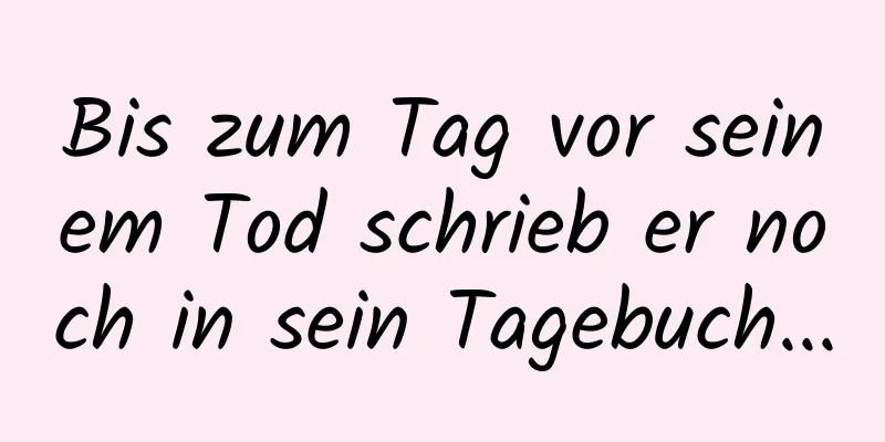 Bis zum Tag vor seinem Tod schrieb er noch in sein Tagebuch...