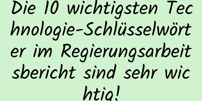 Die 10 wichtigsten Technologie-Schlüsselwörter im Regierungsarbeitsbericht sind sehr wichtig!