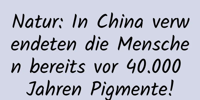 Natur: In China verwendeten die Menschen bereits vor 40.000 Jahren Pigmente!