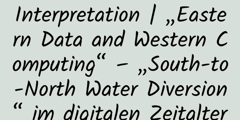 Interpretation | „Eastern Data and Western Computing“ – „South-to-North Water Diversion“ im digitalen Zeitalter