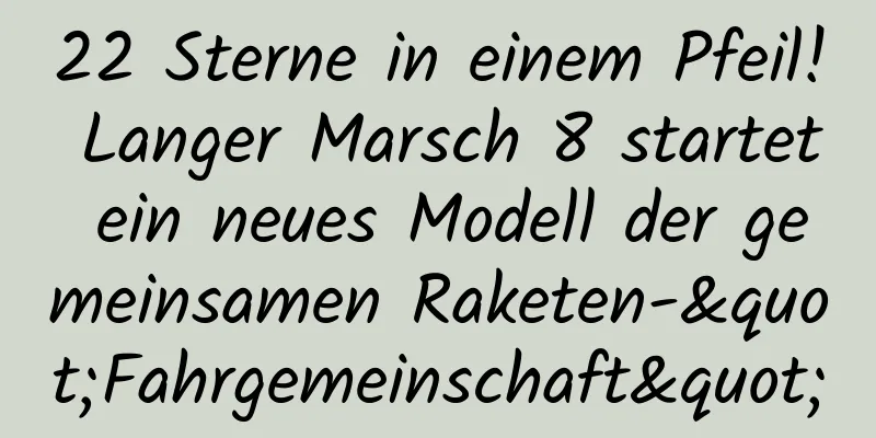 22 Sterne in einem Pfeil! Langer Marsch 8 startet ein neues Modell der gemeinsamen Raketen-"Fahrgemeinschaft"