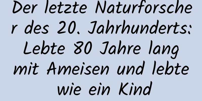 Der letzte Naturforscher des 20. Jahrhunderts: Lebte 80 Jahre lang mit Ameisen und lebte wie ein Kind