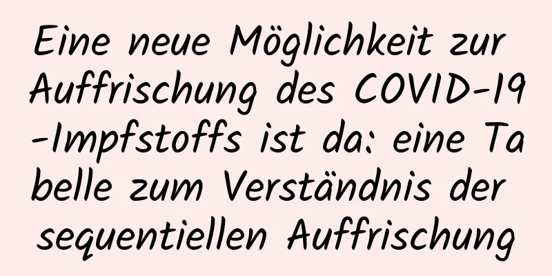 Eine neue Möglichkeit zur Auffrischung des COVID-19-Impfstoffs ist da: eine Tabelle zum Verständnis der sequentiellen Auffrischung