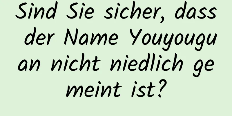 Sind Sie sicher, dass der Name Youyouguan nicht niedlich gemeint ist?