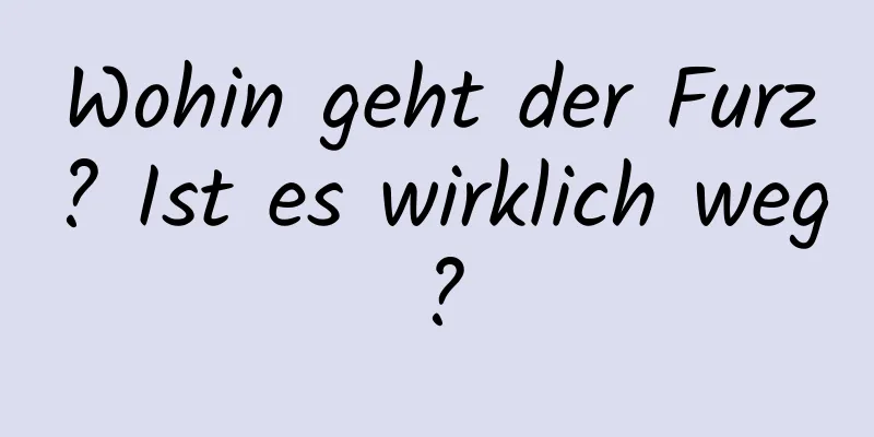 Wohin geht der Furz? Ist es wirklich weg?