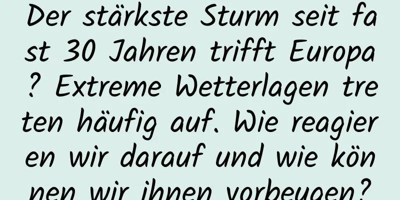Der stärkste Sturm seit fast 30 Jahren trifft Europa? Extreme Wetterlagen treten häufig auf. Wie reagieren wir darauf und wie können wir ihnen vorbeugen?