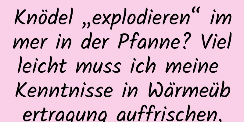 Knödel „explodieren“ immer in der Pfanne? Vielleicht muss ich meine Kenntnisse in Wärmeübertragung auffrischen.