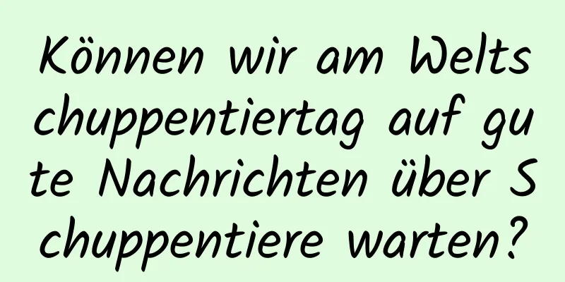 Können wir am Weltschuppentiertag auf gute Nachrichten über Schuppentiere warten?