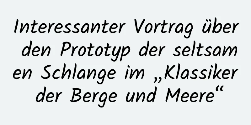 Interessanter Vortrag über den Prototyp der seltsamen Schlange im „Klassiker der Berge und Meere“