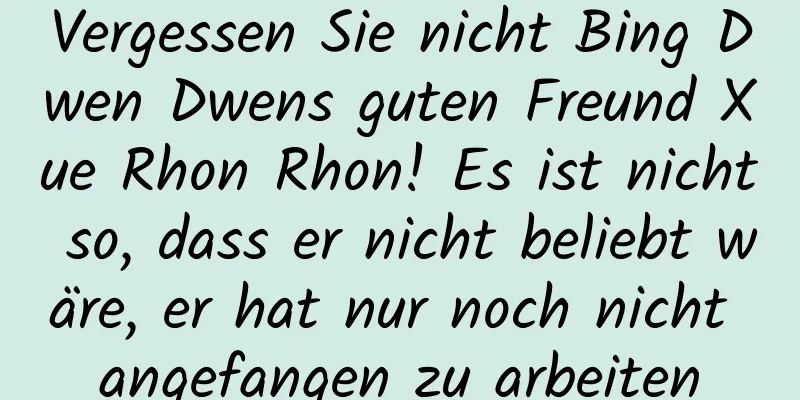 Vergessen Sie nicht Bing Dwen Dwens guten Freund Xue Rhon Rhon! Es ist nicht so, dass er nicht beliebt wäre, er hat nur noch nicht angefangen zu arbeiten