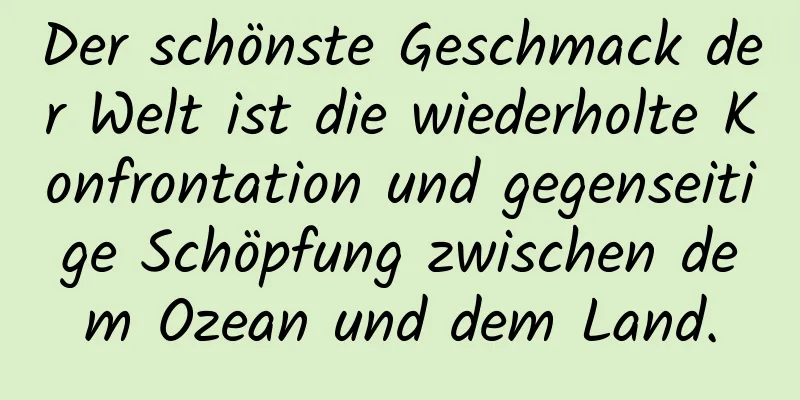 Der schönste Geschmack der Welt ist die wiederholte Konfrontation und gegenseitige Schöpfung zwischen dem Ozean und dem Land.