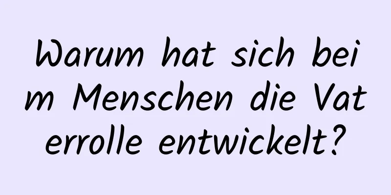 Warum hat sich beim Menschen die Vaterrolle entwickelt?